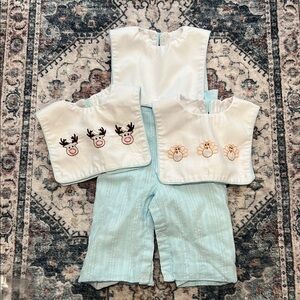 Charming Blue and White One Piece changeable Bibs